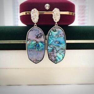 COPY - 18K GP Abalone shell Dangle Earrings